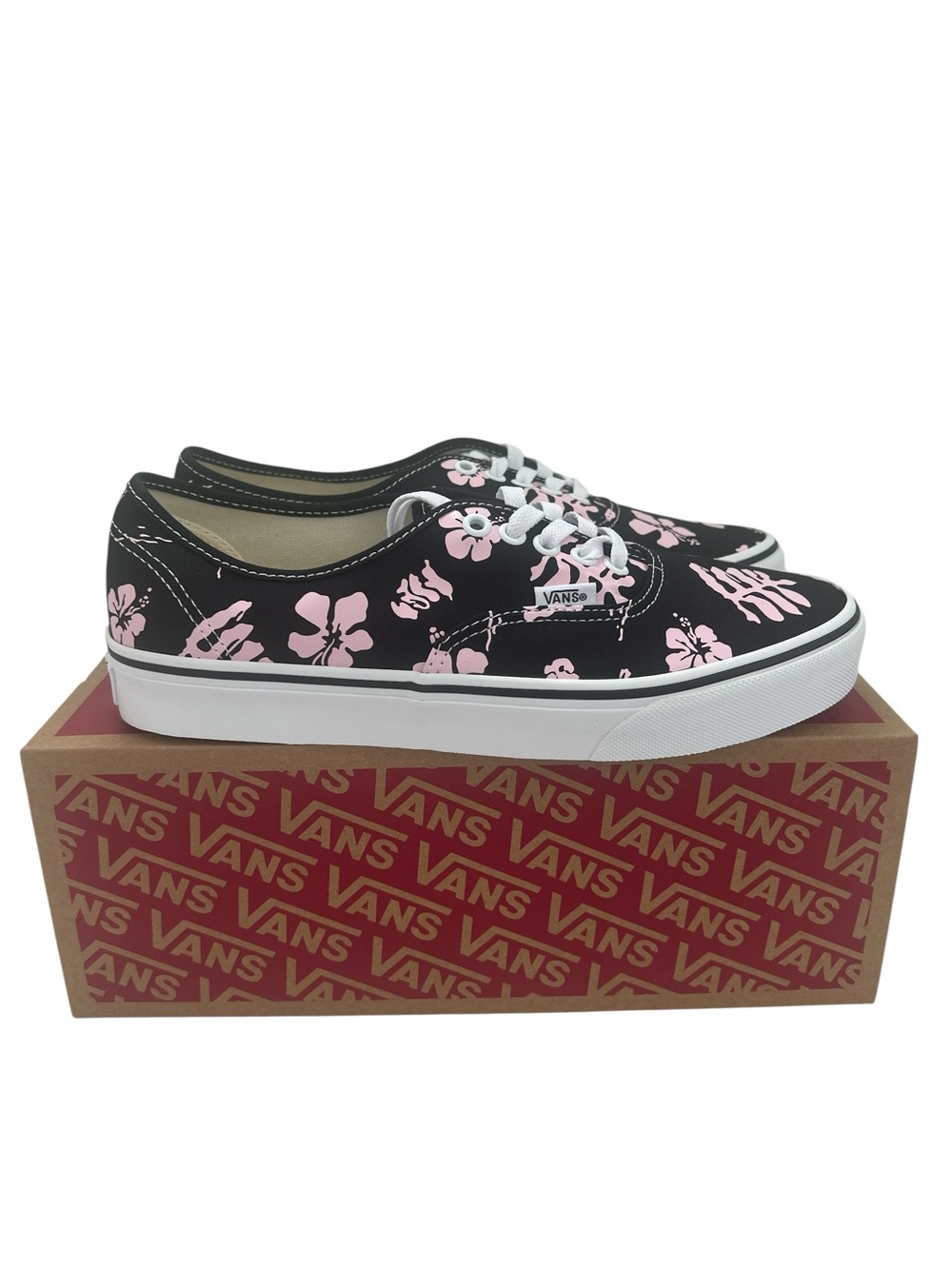 Vans Authentic Archive Black Pink Floral Sneakers Women 9.5 Men 8 - Picture 6 of 9